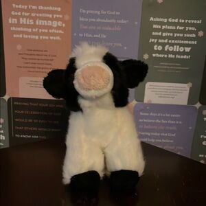 Adorable Black and White Cow Plush Toy
